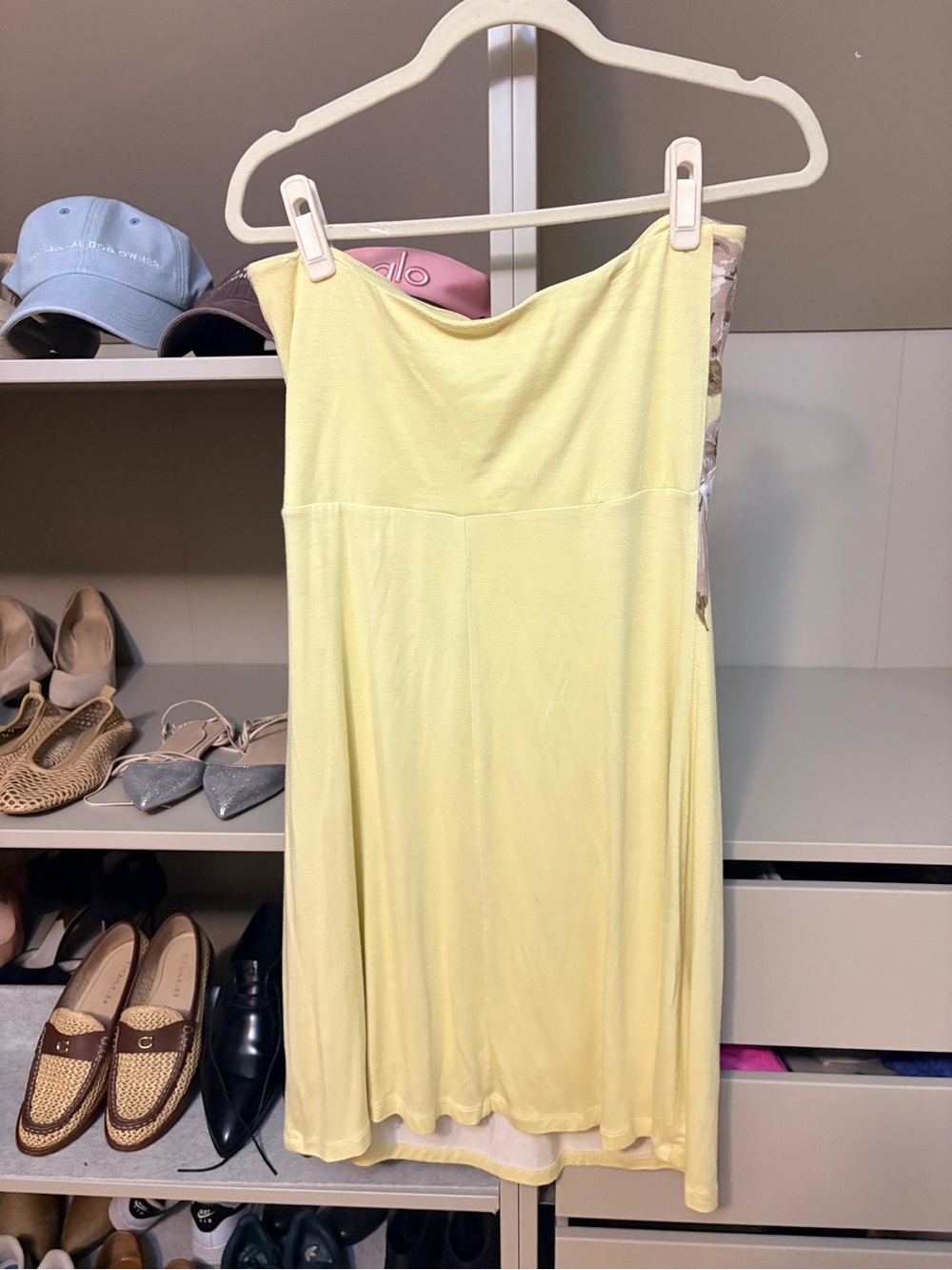 le chateau Butter Yellow Floral Strapless Dress, M - Picture 3 of 7